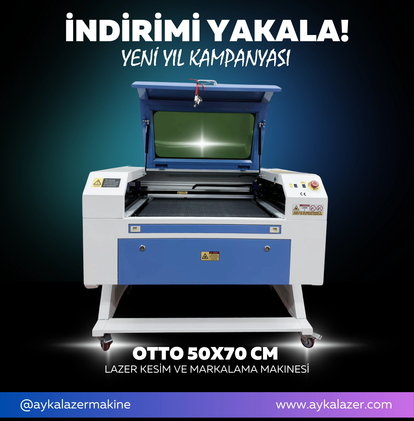 Ev Tipi Lazer 50x70 cm Kesim Makinesi