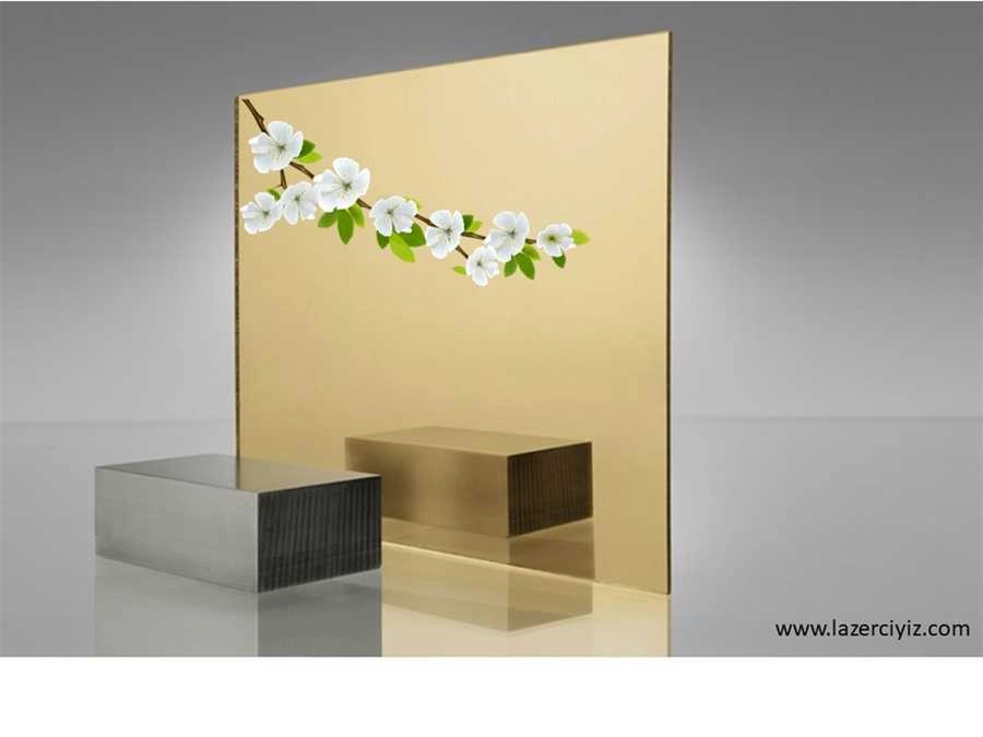 Gold Aynalı Yapışkanlı Pleksi 1 mm ( Yapışkanlı Pleksi )